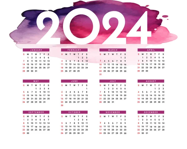 2024 Calendar Simple Design Stock Vector by ©altair.std 685446650