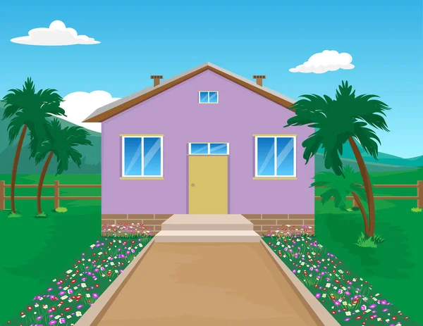 stock vector house on the road. vector illustration, eps 1 0. 