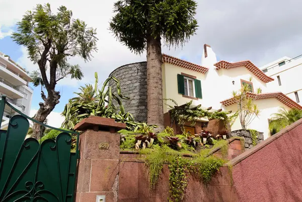 an interesting house on a hill in the city of Funchal on Madeira Island