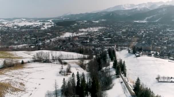 Beautiful Aerial View Gubalowka Mountain Zakopane High Quality Footage — Video