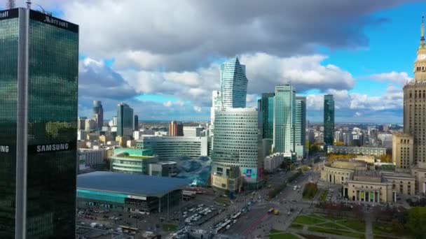 Aerial View Zlote Tarasy Warsaw Central Warsaw Poland High Quality — Wideo stockowe