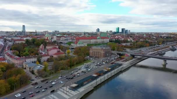 Aerial View Park Warsaw Mermaid High Quality Footage — Wideo stockowe