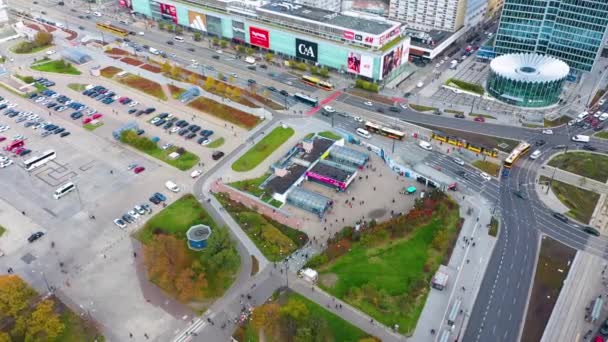 Aerial View Metro Centrum Warsaw Poland High Quality Footage — Wideo stockowe
