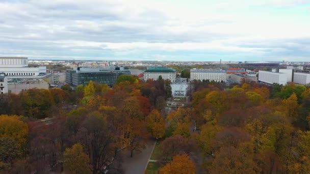 Aerial View Saskis Garden Warsaw Poland High Quality Footage — Vídeos de Stock