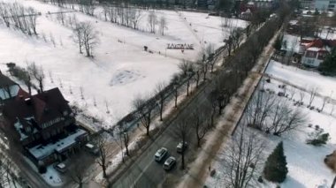 A beautiful view of wooden regional inscription Zakopane. High quality 4k footage