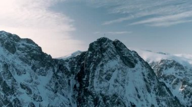 Winter aerial view of the Tatra Mountains in Zakopane. Beautiful Poland. High quality 4k footage