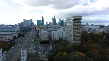 Aerial View of Jerusalem Avenue in Warsaw, Poland. High quality 4k footage