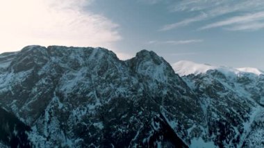 Winter aerial view of the Tatra Mountains in Zakopane. Beautiful Poland. High quality 4k footage