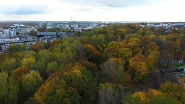 Aerial View Park Prince Warsaw Poland High Quality Footage — Stock video