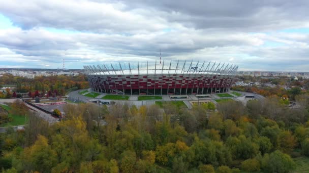 Aerial View National Stadium Warsaw Poland High Quality Footage — Wideo stockowe