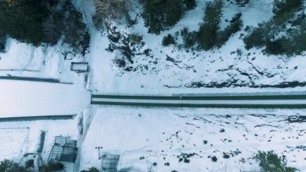 ザコパネ ポーランドの冬の空中写真 Wielka Krokiewスキージャンプの丘 高品質4K映像 — ストック動画
