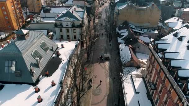 Winter Aerial View Whole Zakopane Beautiful City Poland High Quality — Stock videók