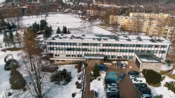 Winter Aerial View Whole Zakopane Beautiful City Poland High Quality — Stockvideo