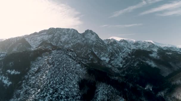 Winter Aerial View Tatra Mountains Zakopane Beautiful Poland High Quality — Wideo stockowe