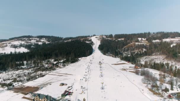 Winter Aerial View Ski Lift Zakopane Polana Szymoszkowa High Quality — Stok video