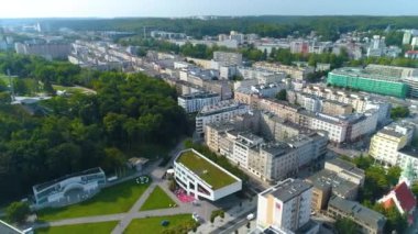 Aerial View of Gdynia, summer beautifull footage of Polish Town. High quality 4k footage