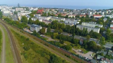 Gdynia Aerial View of Polish city. Beautiful town. High quality 4k footage