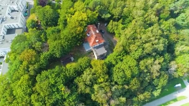 Aerial View House Trees Gdynia Summer Beautifull Footage Polish Town — Wideo stockowe
