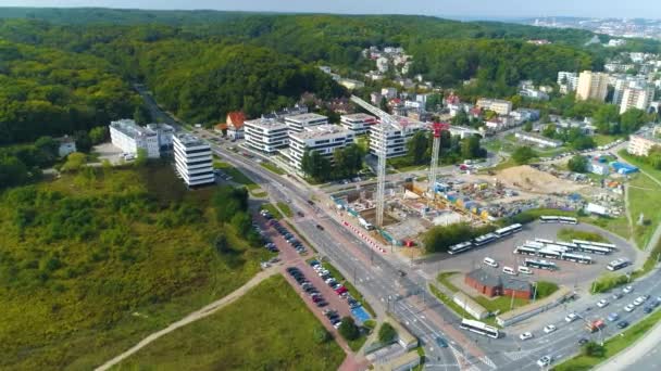 Gdynia Aerial View Polish City Beautiful Town High Quality Footage — Vídeo de Stock
