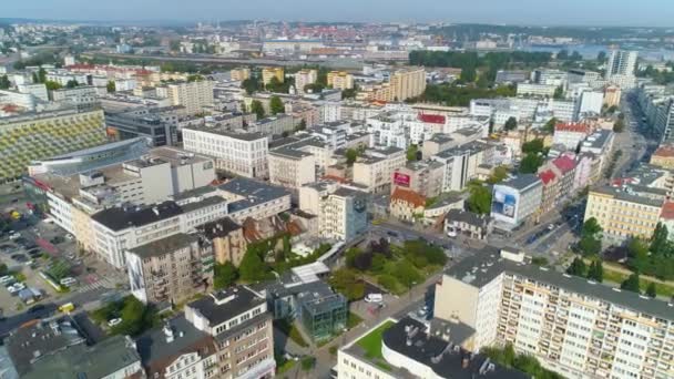 Aerial View Gdynia Summer Beautifull Footage Polish Town High Quality — 图库视频影像