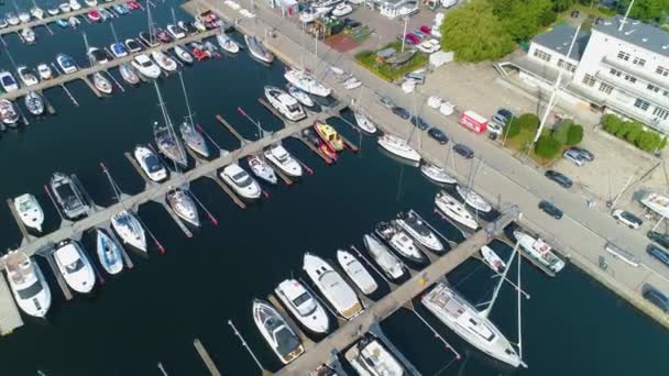 Aerial View Gdynia Port Summer Beautifull Footage Polish Town High — Stok video