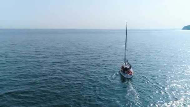 Gdynia Aerial View Boat Summer Footage Polish Town High Quality — Video Stock