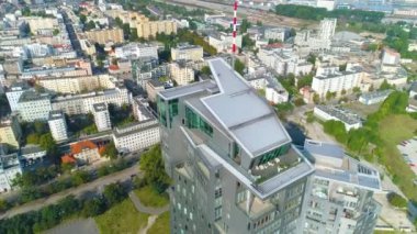  Aerial View of Sea Towers Gdynia, summer beautifull footage of Polish Town. High quality 4k footage