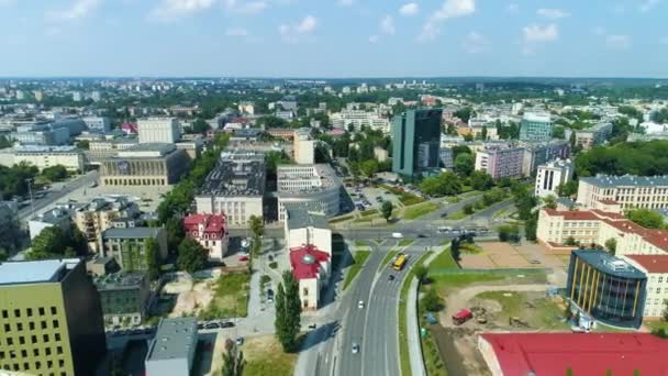 Aerial View University Street Grand Theater Lodz High Quality Footage — 비디오