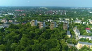 Aerial view of Park Sielanka in Lodz. High quality 4k footage