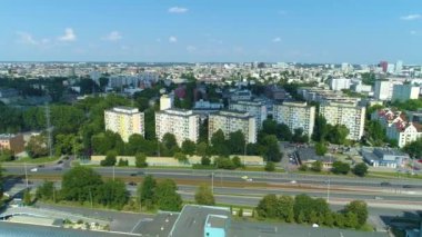 Aerial view of the Polesie area in Lodz. High quality 4k footage