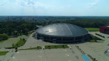Aerial view at Atlas Arena Performance Hall in Lodz. High quality 4k footage