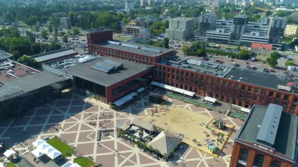 Pemandangan Udara Dari Manufaktura Shopping Center Lodz Besar Polandia Rekaman — Stok Video