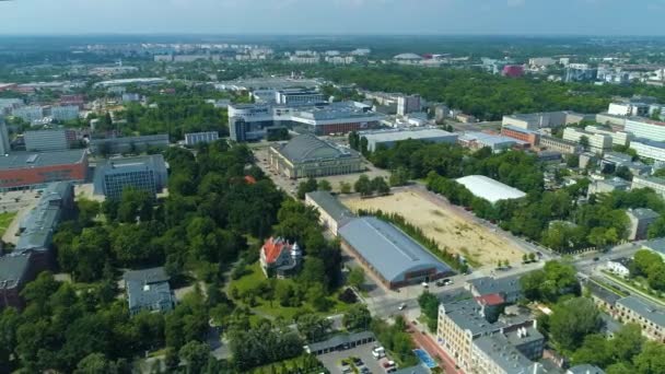 Aerial View Sports Hall Municipal Sports Recreation Center Lodz High — Stockvideo