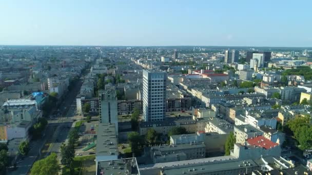 Aerial View Building Piotrkowska Street Lodz High Quality Footage — Video