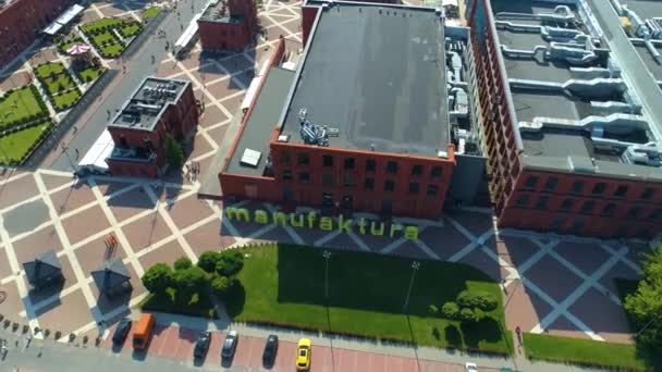 Aerial View Manufaktura Shopping Center Lodz Great Polish Footage High — ストック動画