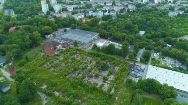 Aerial View Park Helenow Lodz Beautiful Polish Footage High Quality — Stockvideo
