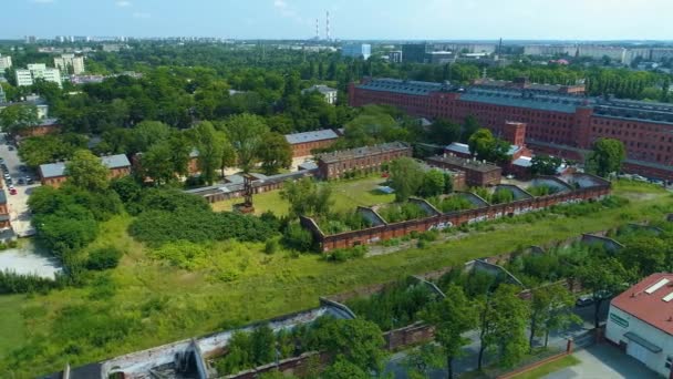 Aerial View Ksiezy Mlyn Lodz Lovely Place High Quality Footage — Stockvideo