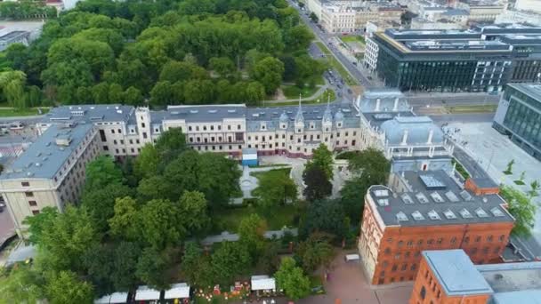 Aerial View Museum City Lodz Great Polish Footage High Quality — стокове відео