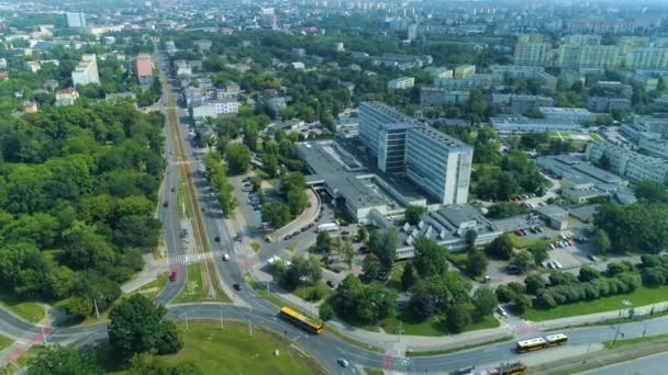 Aerial View Copernicus Hospital Lodz High Quality Footage — Wideo stockowe