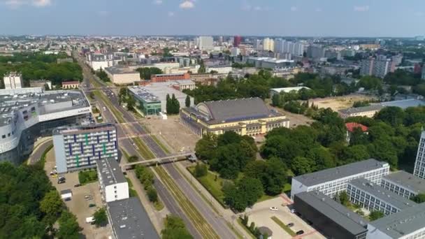 Aerial View Sports Hall Municipal Sports Recreation Center Lodz High — 图库视频影像