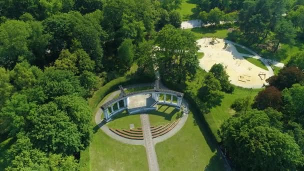 Aerial View Poniatowski Park Lodz High Quality Footage — ストック動画