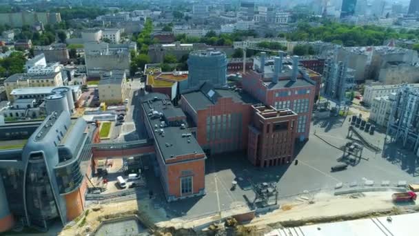 Aerial View Ec1 Science Technology Center Lodz High Quality Footage — ストック動画