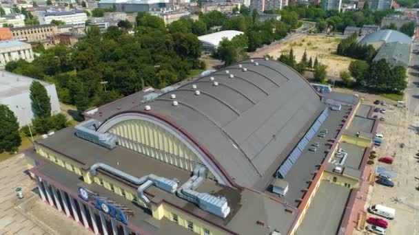 Aerial View Sports Hall Municipal Sports Recreation Center Lodz High — Wideo stockowe
