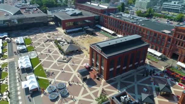Aerial View Manufaktura Shopping Center Lodz Great Polish Footage High — стоковое видео