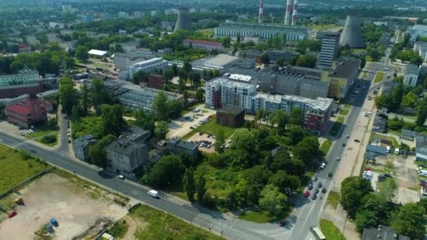 Aerial View Combined Heat Power Plant Lodz High Quality Footage — Vídeo de Stock