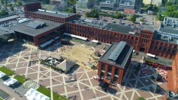 Pemandangan Udara Dari Manufaktura Shopping Center Lodz Besar Polandia Rekaman — Stok Video