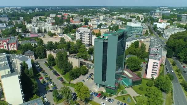 Aerial View Former Office Building Gasworks Uniwersytecka Street Lodz High — 비디오