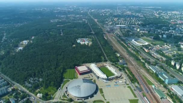 Aerial View Beautiful Panorama Lodz High Quality Footage — Wideo stockowe