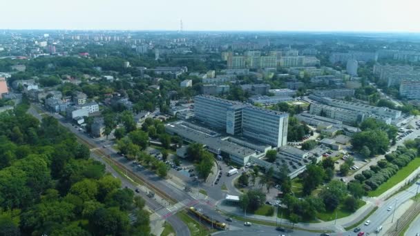 Aerial View Copernicus Hospital Lodz High Quality Footage — стокове відео