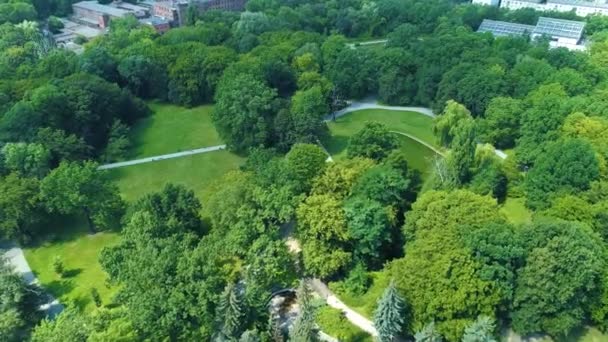 Aerial View Zrodliska Park Lodz Lovely Place High Quality Footage — ストック動画